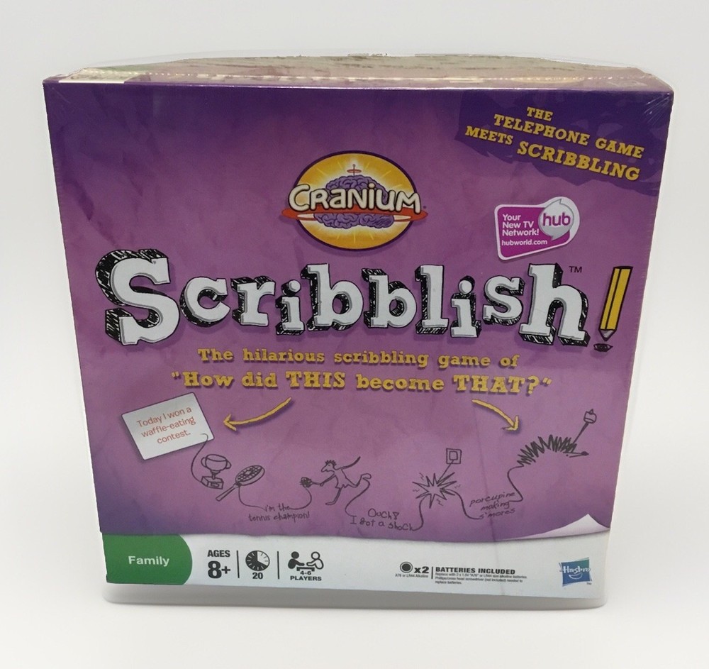 Cranium Scribblish Board Game Hasbro Family Picture Drawing Play Telephone NEW