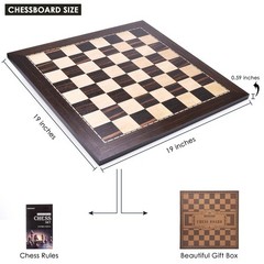AMEROUS 19 Inches Professional Wooden Tournament Chess Board with 2.0″ Square…
