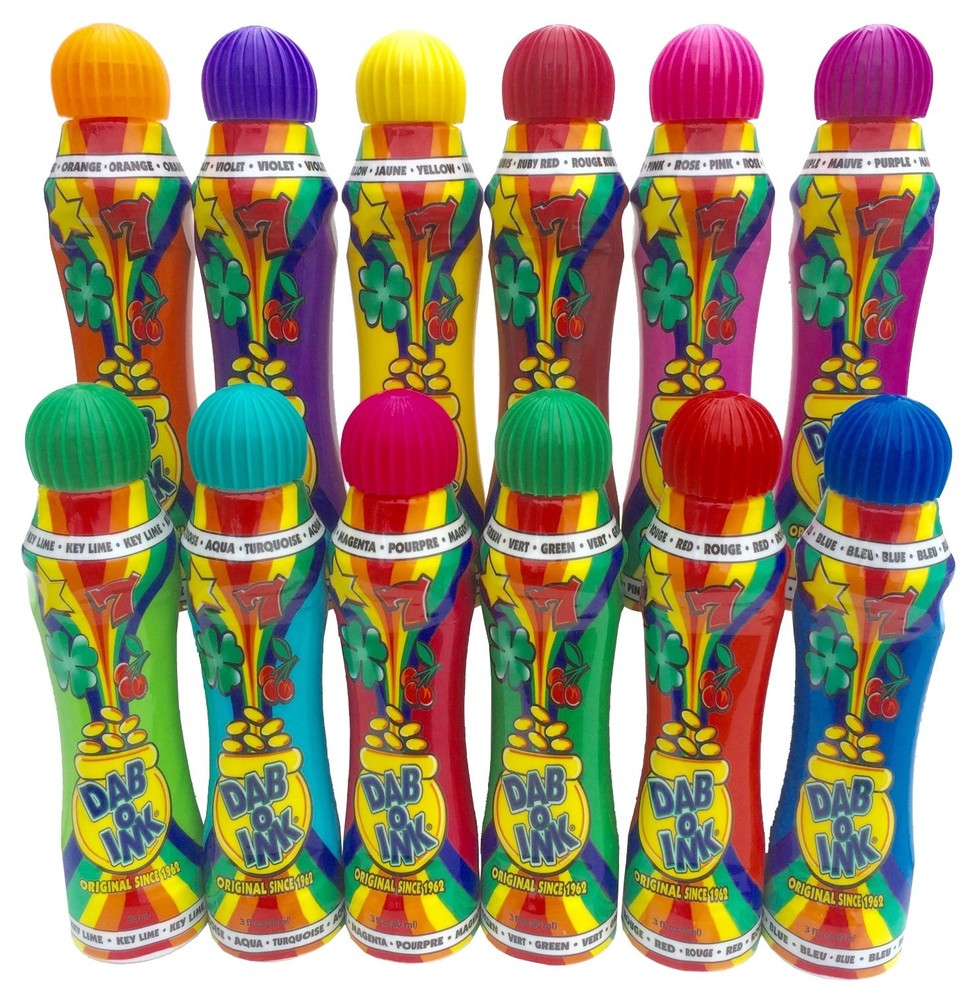 Dab-O-Ink 3oz Bingo Daubers – Mixed Colors – 12ct