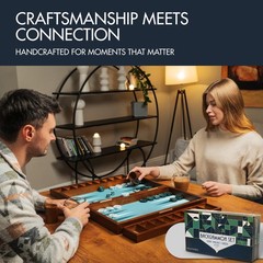 20 Inch Large Backgammon Sets for Adults, Green Backgammon Board, Solid Wood….