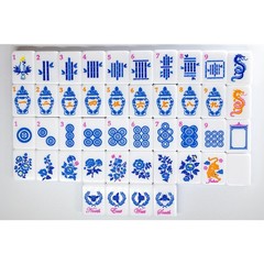 NEW! Vibrant Layered Mahjong Tiles – Full American Set 160Tiles – Blue and White