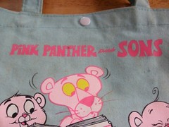 Pink Panther and sons 1985 tote reading book bag canvas VINTAGE