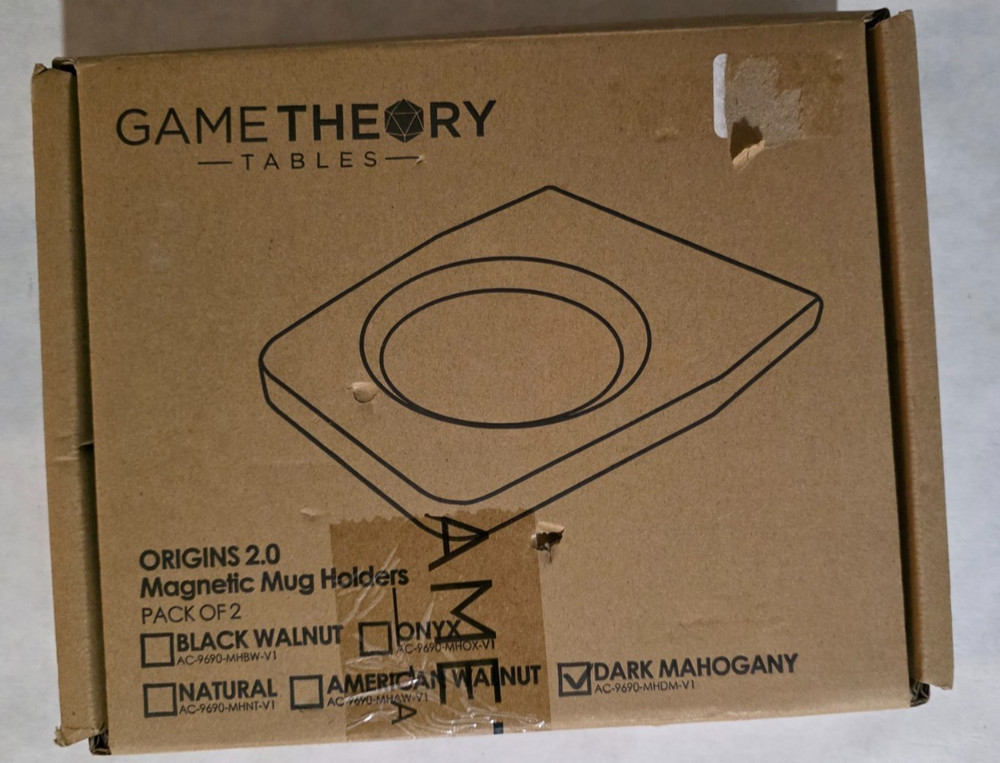 Game Theory Tables Magnetic Mugholder PACK OF 2 In Dark Mahogany For Origins 2.0