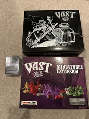 Vast The Crystal Caverns Board Game with Miniatures Expansion Used Complete