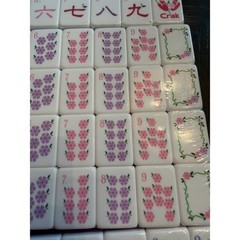 Floral Hand Painted American Mahjong Tile Set Pink Purple girly Pastel 160