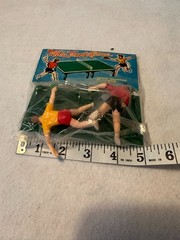 Vintage Table Tennis Game Mini Toy Set Hong Kong Hand Painted Players