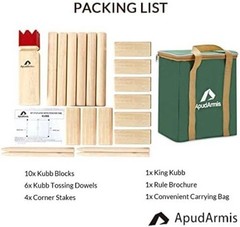 Kubb Yard Game Set with Carrying Bag – Outdoor Lawn Family Game for Teen & Adult