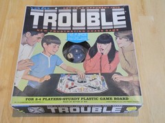 Vintage Trouble Board Game Kohner Bros No. 310 with Extra Wooden Pegs 1965