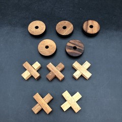 Handmade Wooden Tic Tac Toe Game Wood X O & 5.5 inch Board