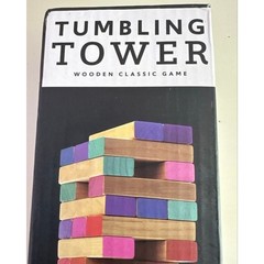 Tumbling Tower Wooden Classic Game with 8 Sided Colored Die 48 Blocks Ages 6+
