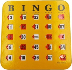 5 Pack Bingo Cards Easy Read Design Multi Color with Durable Sliding Windows