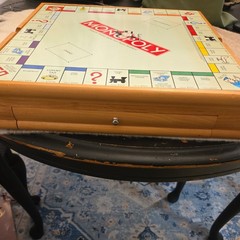 Vintage Monopoly Clue +6 Classic Games Wood Cabinet Used 2004 Chess checker etc