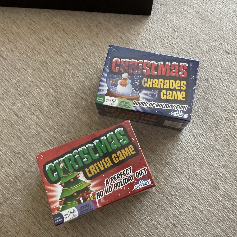 NEW set of 2 Christmas Charades & Trivia Games – Holiday Party Game Fun