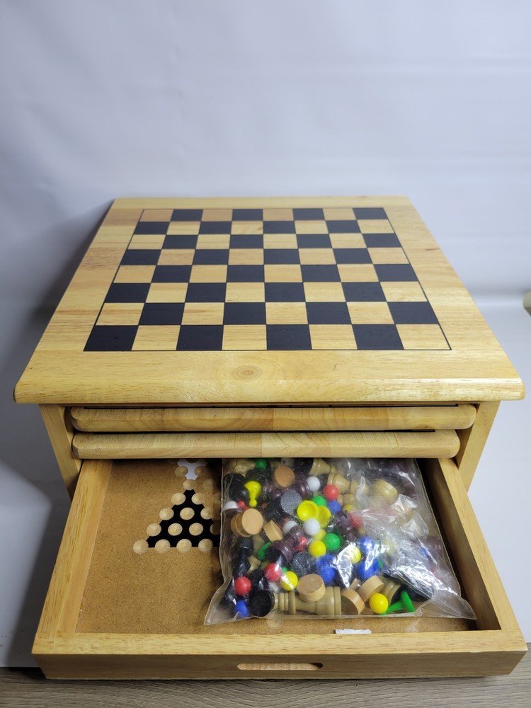 Cardinal Games Real Wood 10 in 1 Retro 1980’s Classic Board Game House Set