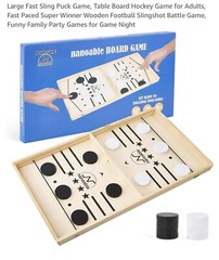 Large Fast Sling Puck Game, Table Board Hockey Game for Adults, Fast Paced Su…