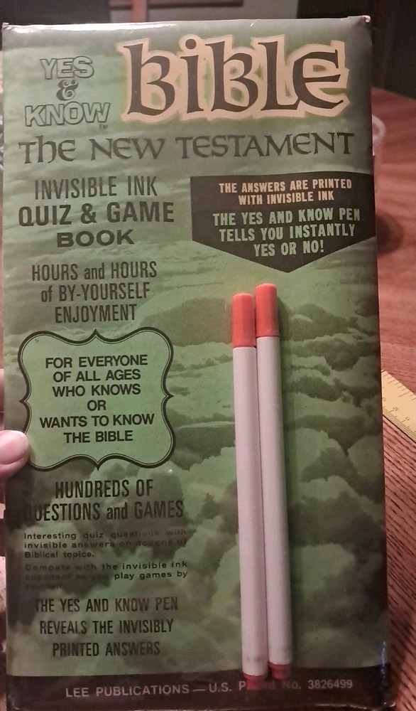 Lee Publications Sealed Yes & Know Bible New Testament Quiz Book Invisible Ink