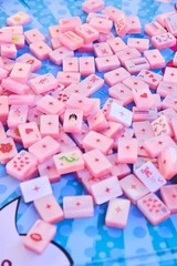 Pop Diva Themed Cotton Candy Pink Pearl Color American Mahjong Tiles