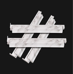 Mahjong White Marble Rack & Pusher Set of 4, hinged