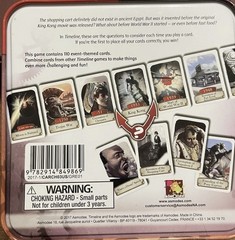 Asmodee Timeline Historical Events Game Tin Box Frederic Henry (missing 1 card)