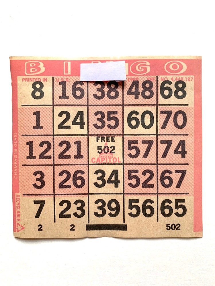 1 on Pink Champagne Glass Pattern Bingo Paper Cards- Pack of 500