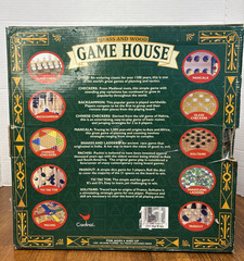 Cardinal 2002 GAME HOUSE 10 Classic Games WOOD Boards & Box Chess Checkers Pachi