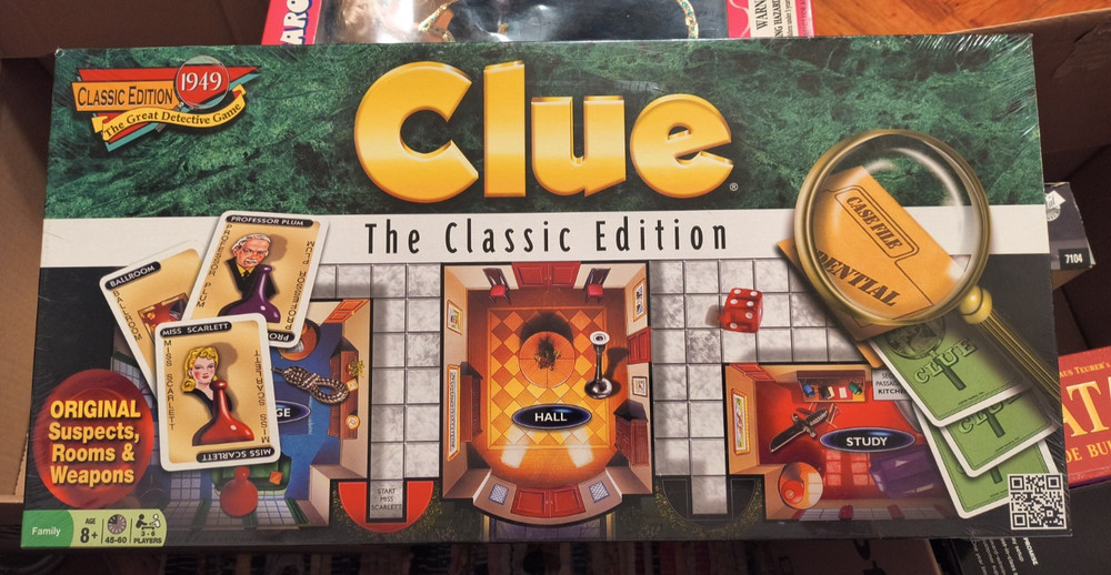 Clue: The Classic Edition Board Game Hasbro NEW and SEALED Complete