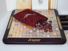 Vintage Scrabble Deluxe Edition Board Game 1999 Milton Bradley Turntable