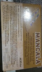 Mancala Board Game – Solid Wood Folding w/ 48 Multicolored Stones Complete!