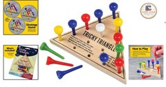 Traditional Wooden Solitaire Game – Assorted Colored Pegs for Mindful Play
