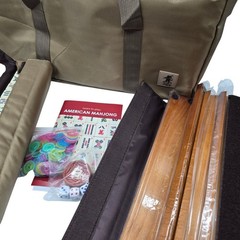 Yellow Mountain Imports American Mahjong Set Mojave Ivory Brown Case Racks