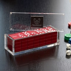Premium Aluminum Double Six Dominoes Set – Red