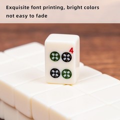 Mini Mahjong Game with Numbered Tiles, Racks and Easy-to-Follow Instructions