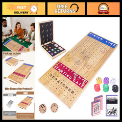 Extra Large 28″ Foldable Horse Race Board Game – Wood Chessboard, Metal Horses,