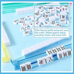 Multicolored Acrylic Mahjong Racks with Pushers and Tile Holders American Style