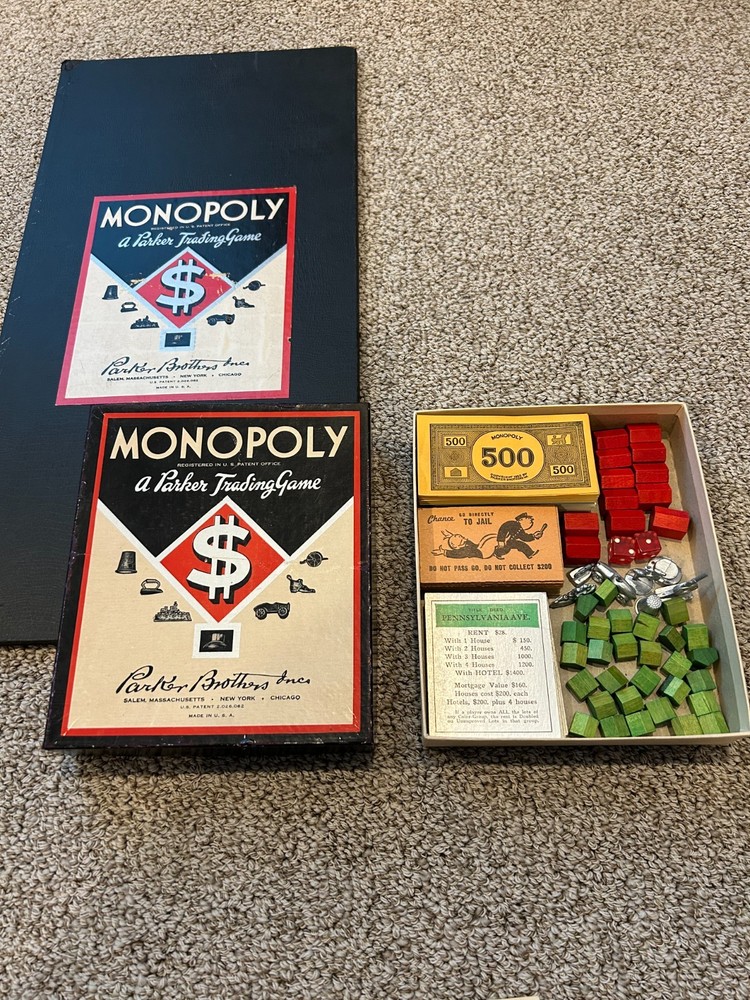 1946 Parker Brothers Monopoly Game and Board – See Description