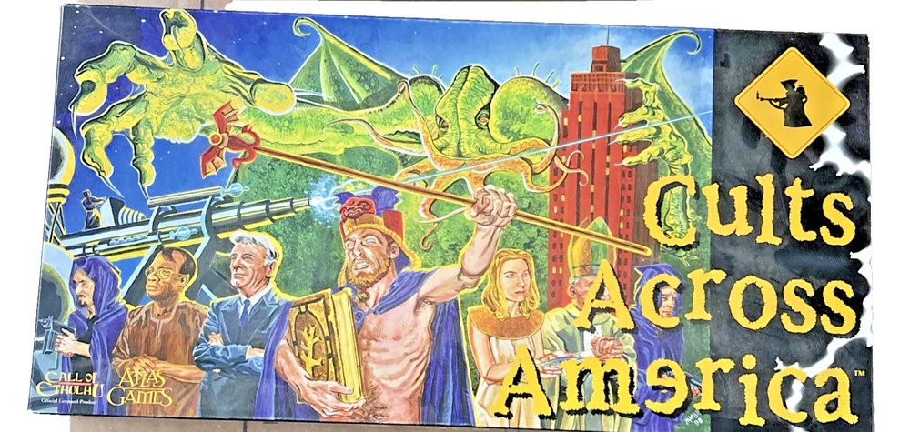 Cults Across America Board Game Atlas Games 1998 OOP Cthulhu Mythos Vintage