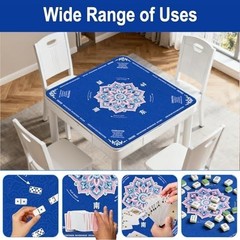 Mahjong Mat for Table 31.5″X31.5″ Rubber American Mahjong Mat with Rules, Non Sl