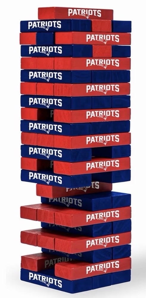 Patriots Solid Wood Sports Party Game, Block Stacking, Complete Board Game