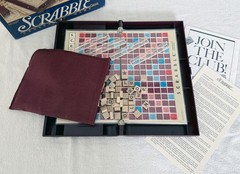1990 Scrabble Deluxe Travel Edition Crossword Game No. 4121 EUC Complete