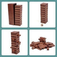 54PCS Wooden Tumbling Tower Stacking Game for Kids, Adults, and Families