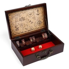 STERLING Games 12 Number Shut The Box Wooden Box Travel Case Nautical Theme F…