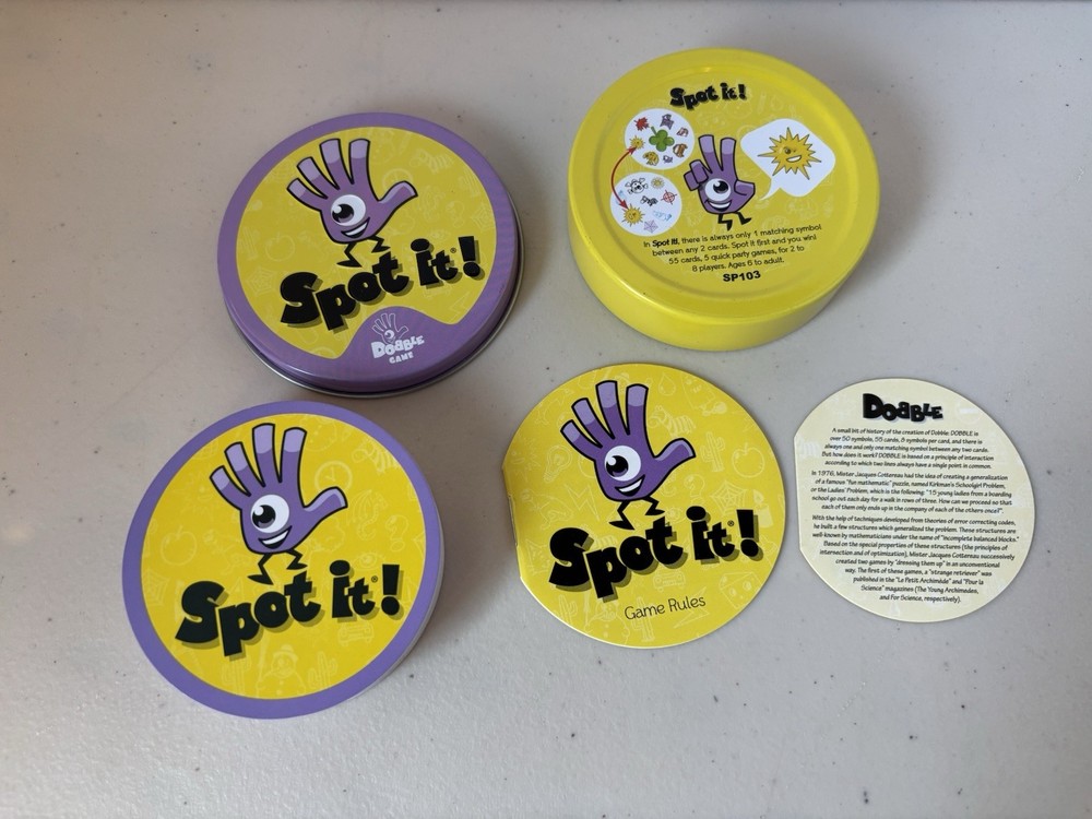 Dobble Spot It! Classic 5-in-1 Card Game – 100% Complete With Instructions
