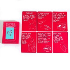 Excited and Exhausted Card Game Couples Drinking Games