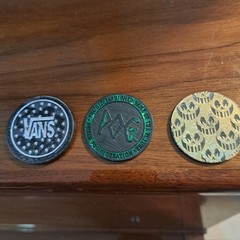 Lot of 3 Plastic POG Slammers Assorted Vans, Pog And Pog Skulls One Sided