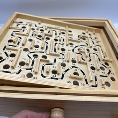 Labyrinth Wooden Board Game by Cardinal With 2 Balls and Box 2004 Item #190