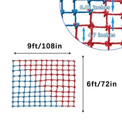 Climbing Cargo Net Heavy Duty Polyester 6ft x 9ft Kids Outdoor JumpTrzz Large