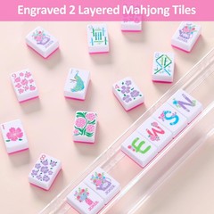 Majolicia American Mahjong Set, 160 Engraved Tiles with Accessories and Mahjo…