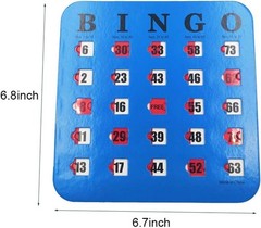5 Pack Bingo Cards Easy Read Design Multi Color with Durable Sliding Windows