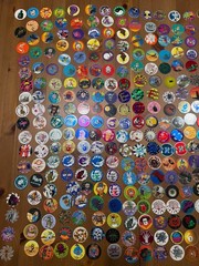 HUGE 1990s POG Collection 400+ Caps Holographic Horror Poison 90’s Collection