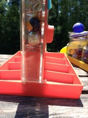Vintage RATTLE BATTLE and small Jars with tops plastic DISPLAY with MARBLES!